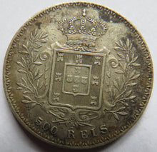 Load image into Gallery viewer, 1891 Portugal Silver 500 Reis Coin
