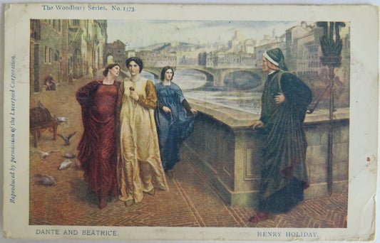 Vintage Postcard "Dante and Beatrice" Woodbury Series 1905