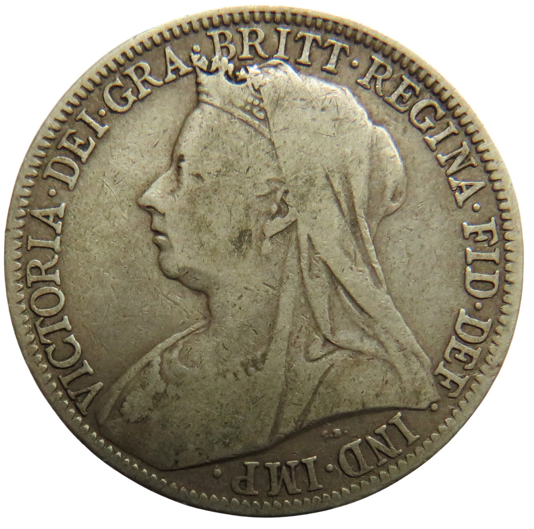 1896 Queen Victoria Silver Florin / Two Shillings Coin - Great Britain