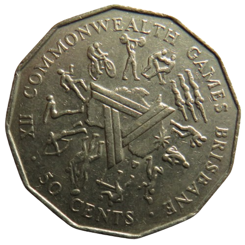 1982 Australia 50 Cents Coin XII Commonwealth Games