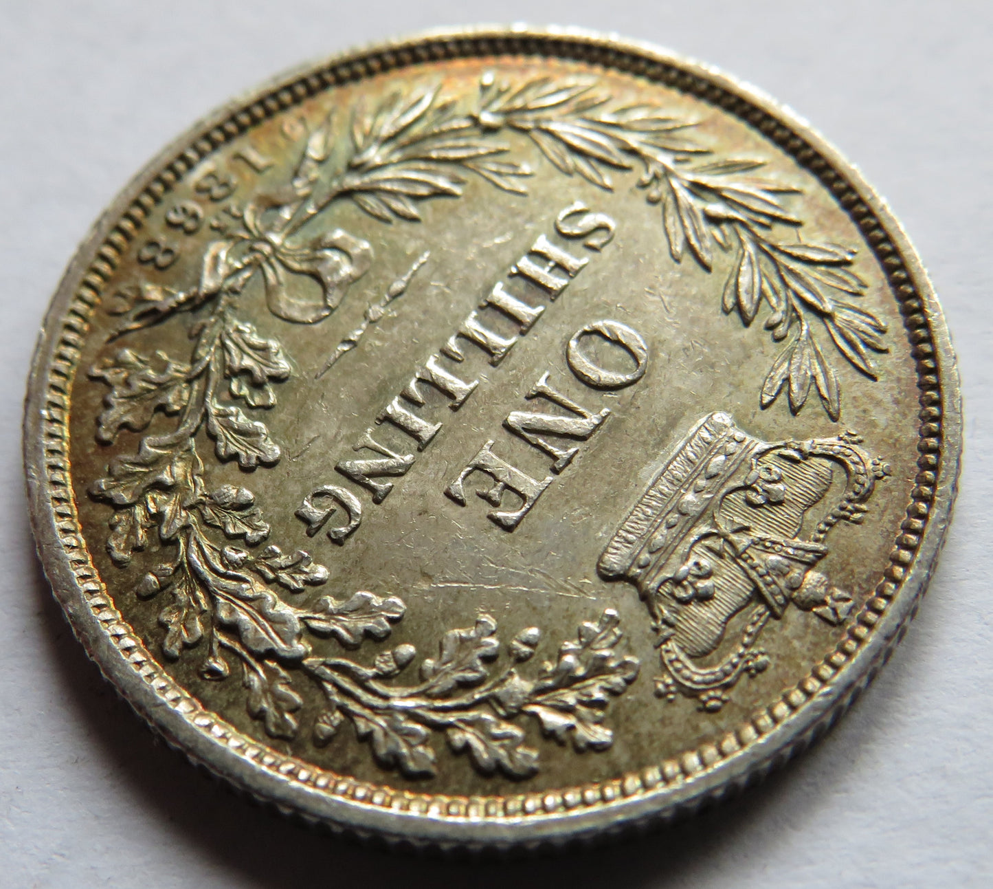 1868 Queen Victoria Young Head Silver Shilling Coin In High Grade