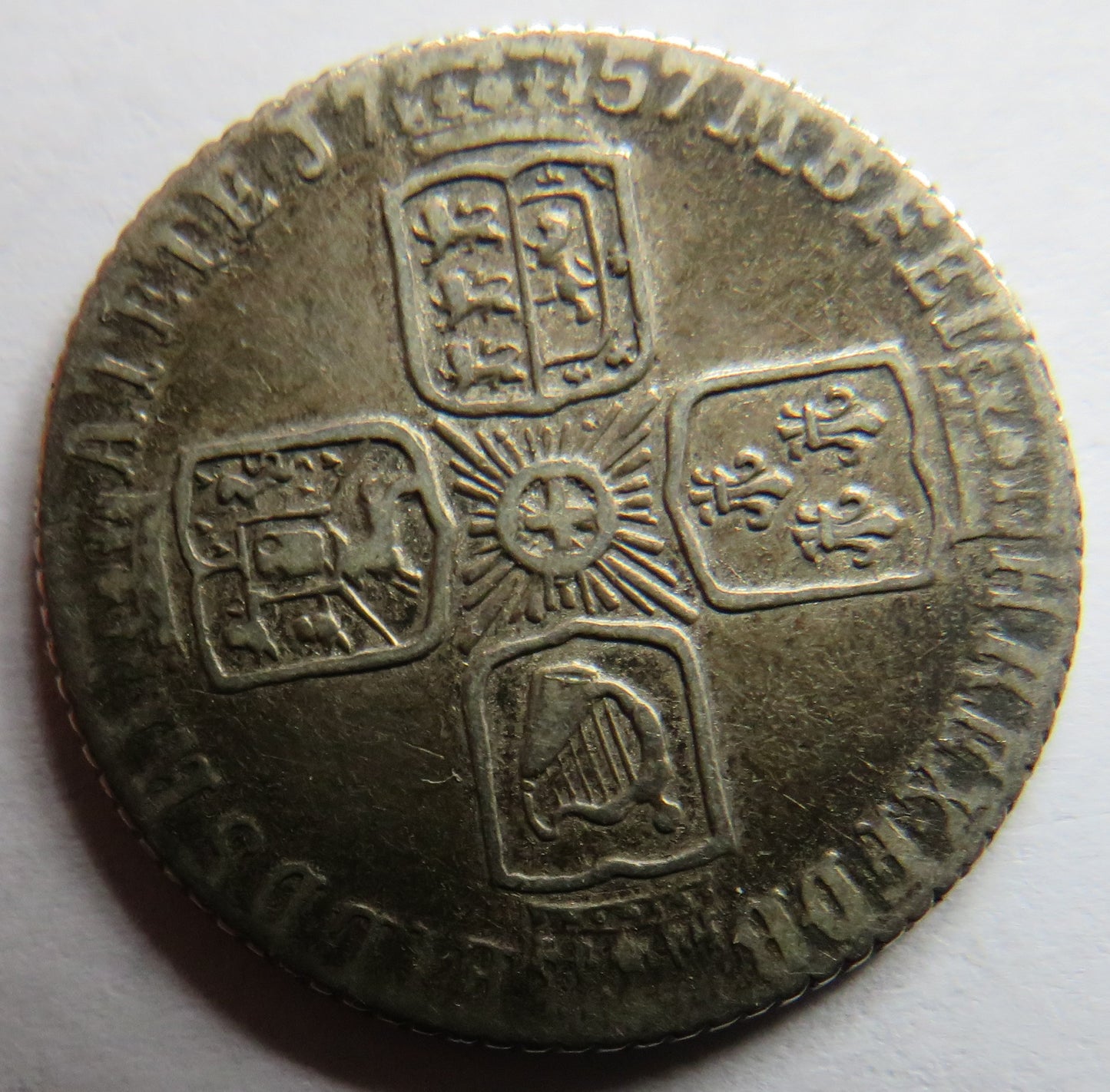 1757 King George II Silver Sixpence Coin - Great Britain