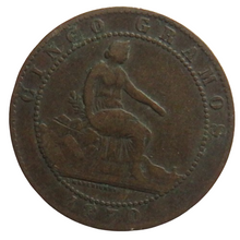 Load image into Gallery viewer, 1870 Spain 5 Centimos Coin
