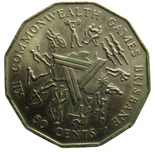 Load image into Gallery viewer, 1982 Australia 50 Cents Coin XII Commonwealth Games.
