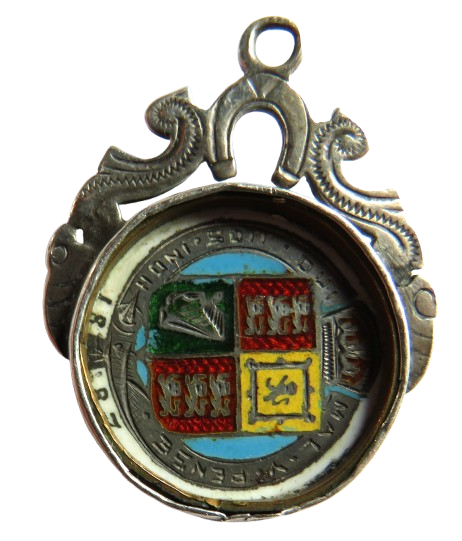 1887 Queen Victoria Silver Enamelled Sixpence Made Into Fob image 1