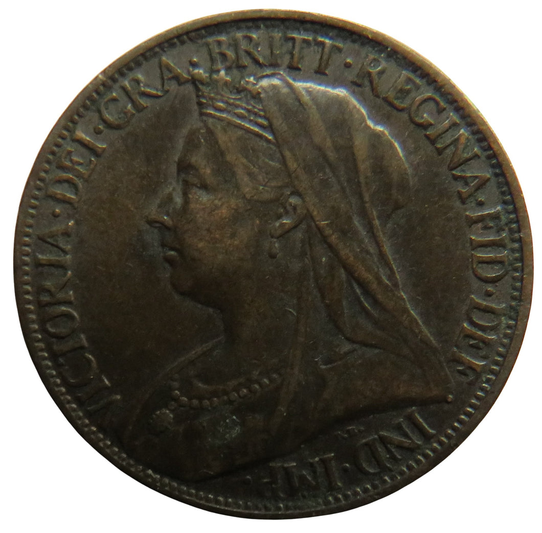 1901 Queen Victoria Farthing Coin - Great Britain