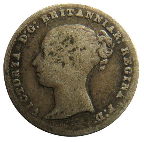 1855 Queen Victoria Silver Fourpence / Groat Coin