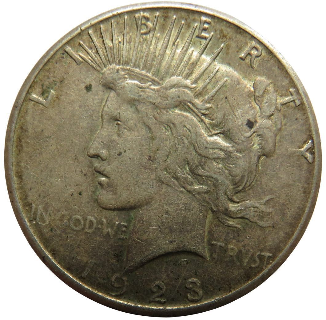 1923 USA Silver $1 One Dollar Coin - Peace Dollar