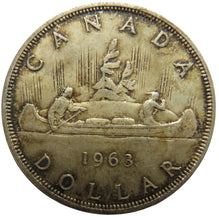 Load image into Gallery viewer, 1963 Queen Elizabeth II Canada Silver $1 One Dollar Coin
