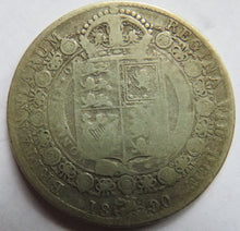 Load image into Gallery viewer, 1890 Queen Victoria Jubilee Head Silver Halfcrown Coin - Great Britain
