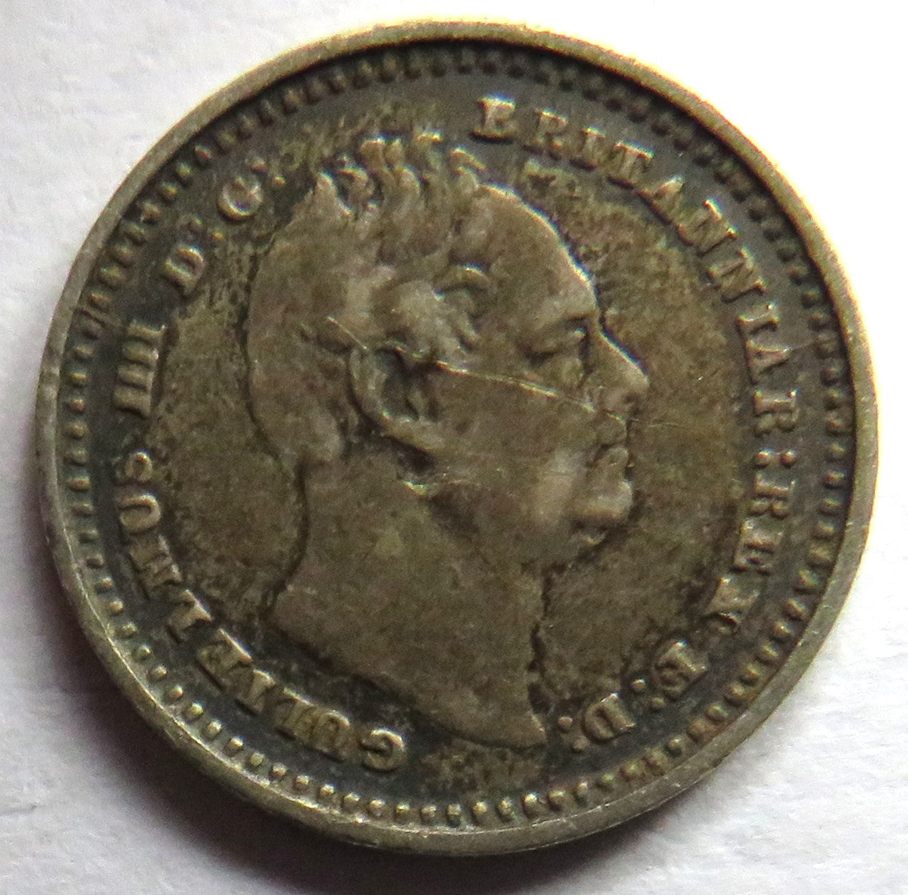1836 King William IV Silver Threehalfpence Small Coin (For Colonial Use)