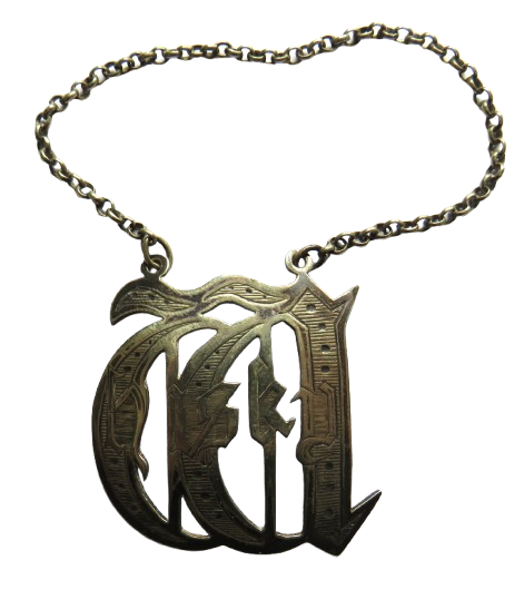 Antique Silver Plated "Whisky" Decanter Label