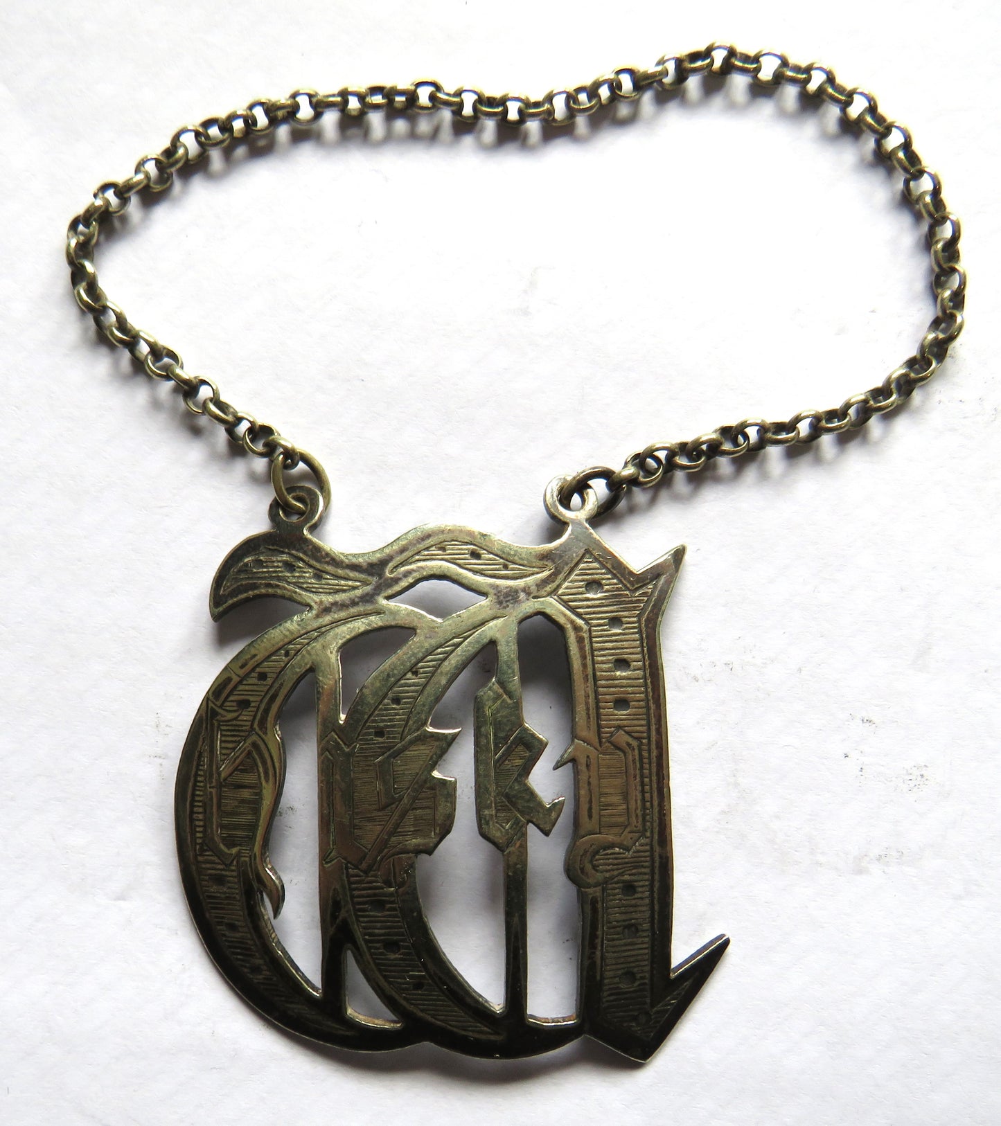 Antique Silver Plated "Whisky" Decanter Label