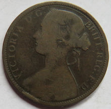 Load image into Gallery viewer, 1870 Queen Victoria Bun Head One Penny Coin - Great Britain
