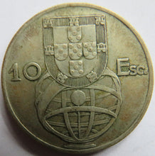 Load image into Gallery viewer, 1954 Portugal Silver 10 Escudos Coin
