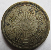 Load image into Gallery viewer, 1923 (Year 12 of Taishō) Japan Silver 50 Sen Coin
