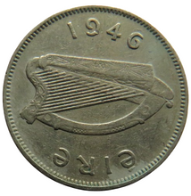 Load image into Gallery viewer, 1946 Ireland Eire Sixpence Coin
