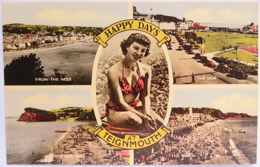 Vintage Postcard of Happy Days at Teignmouth, Multiview Postcard