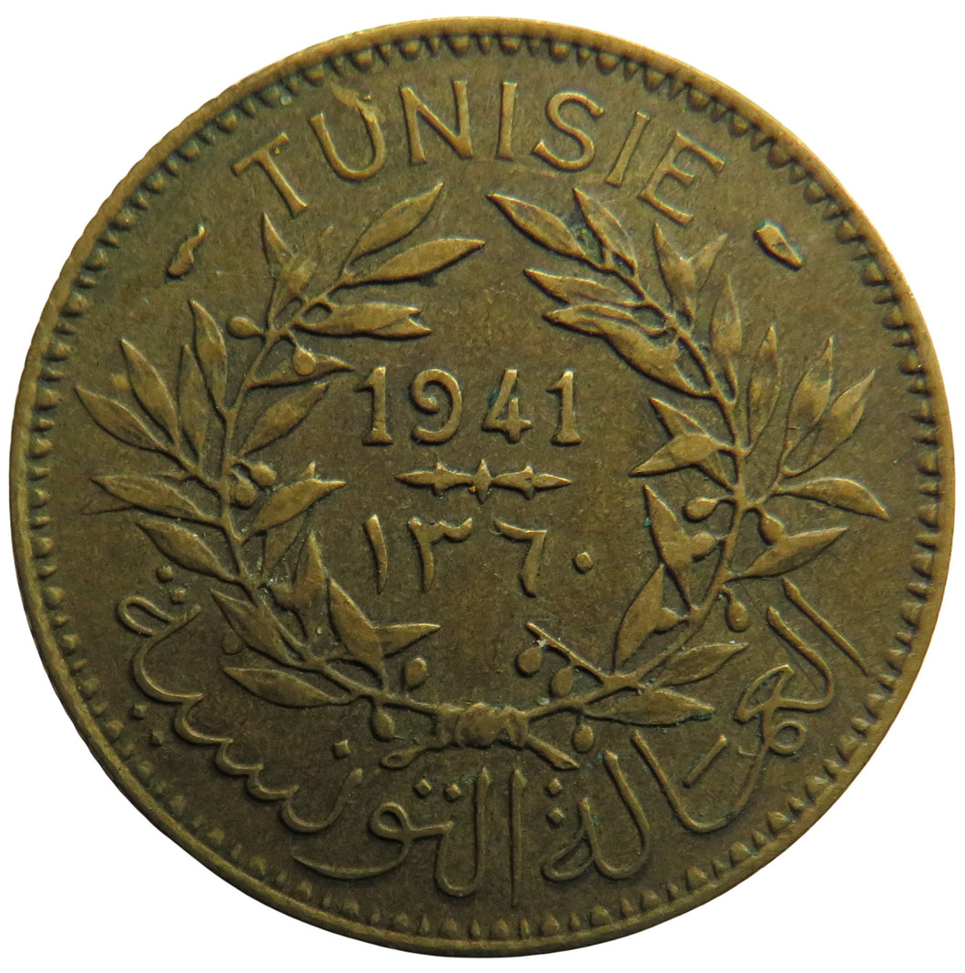 1941 Tunisia 2 Francs Coin