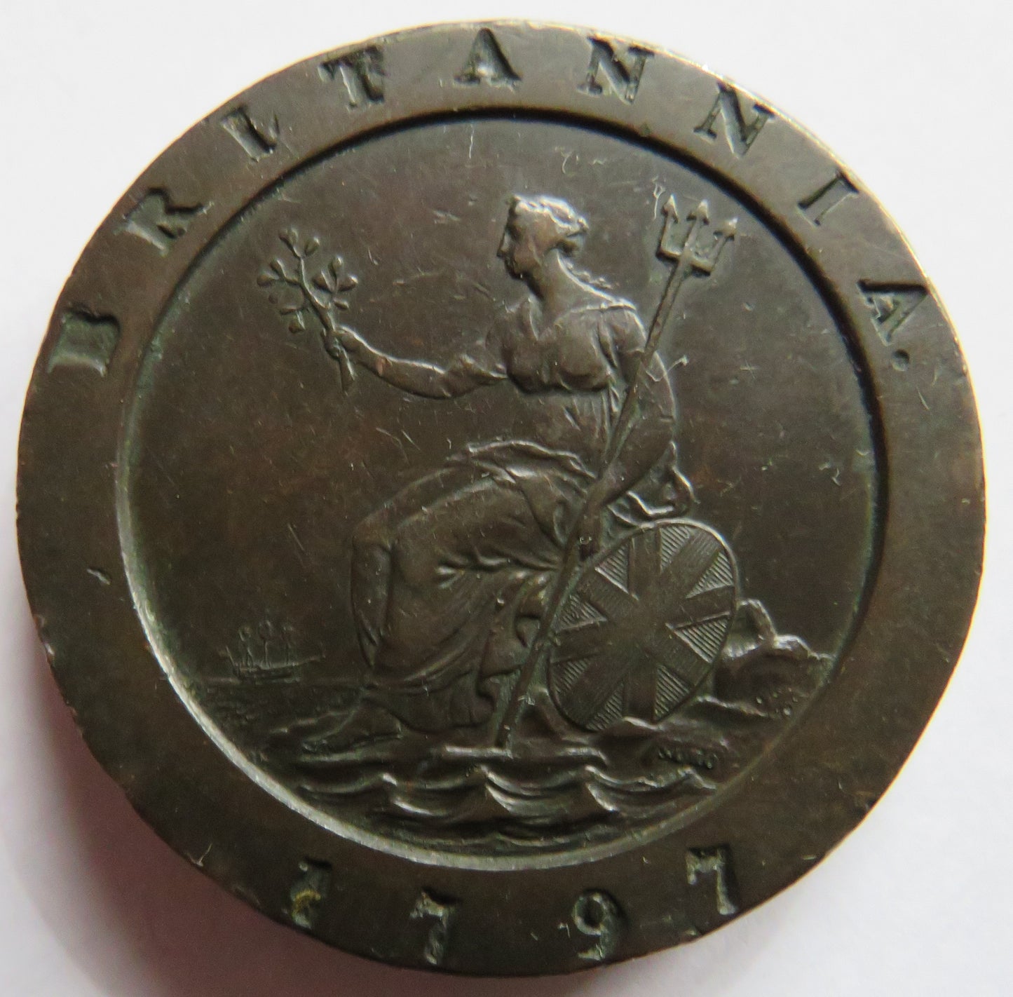 1797 King George III Cartwheel Twopence Coin - Great Britain