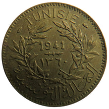 Load image into Gallery viewer, 1941 Tunisia 2 Francs Coin
