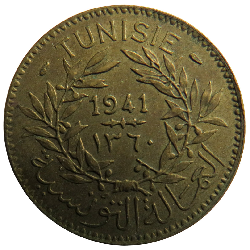 1941 Tunisia 2 Francs Coin