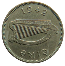 Load image into Gallery viewer, 1942 Ireland Eire Sixpence Coin
