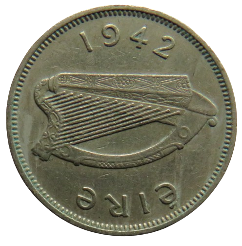 1942 Ireland Eire Sixpence Coin