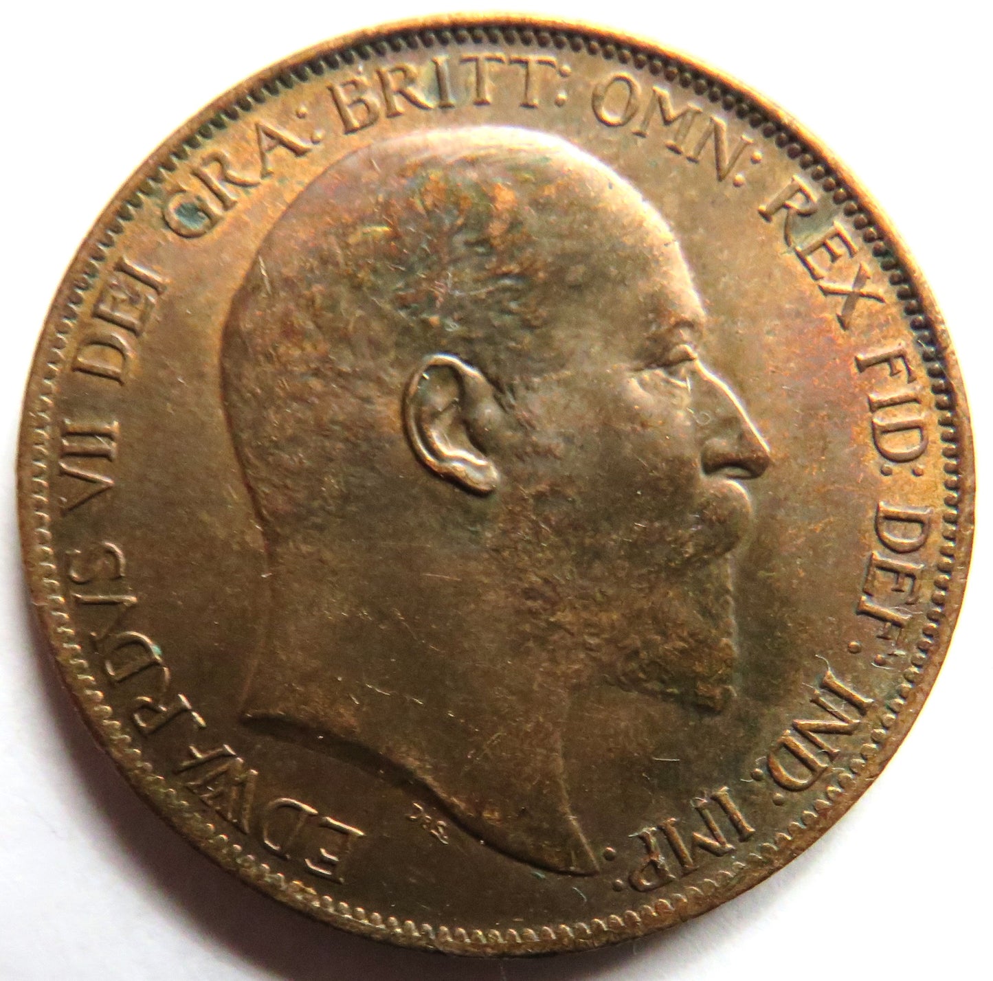 1902 King Edward VII One Penny Coin "Low Tide" In High Grade - Great Britain