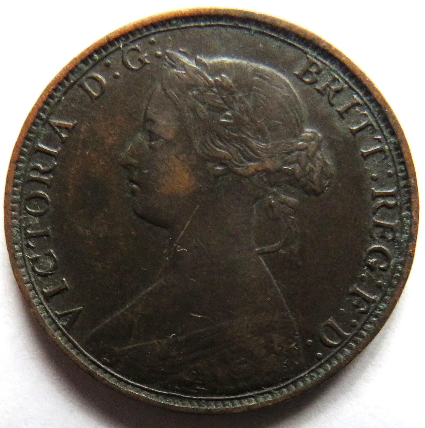 1863 Queen Victoria Halfpenny Coin - Great Britain