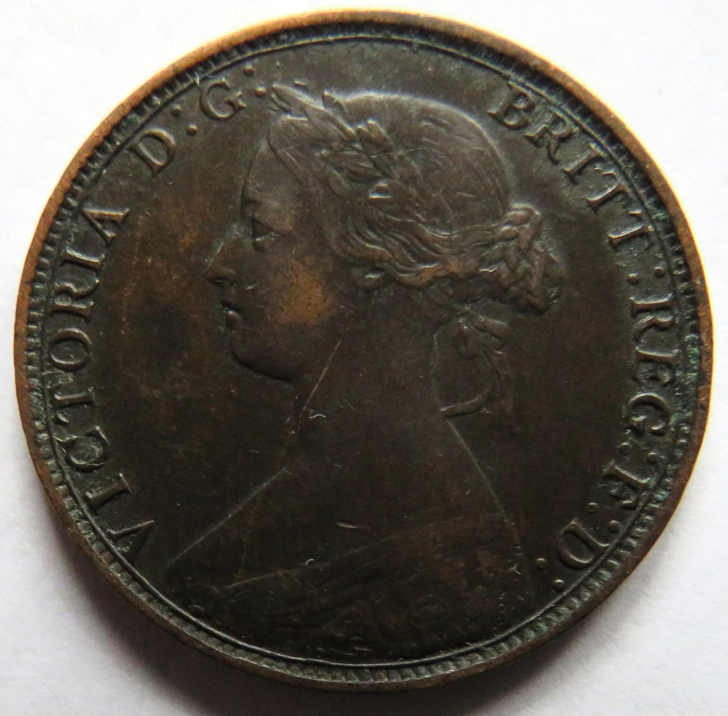 1863 Queen Victoria Halfpenny Coin - Great Britain