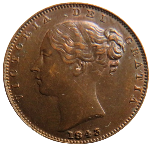 1843 Queen Victoria Farthing Coin In Better Grade - Great Britain