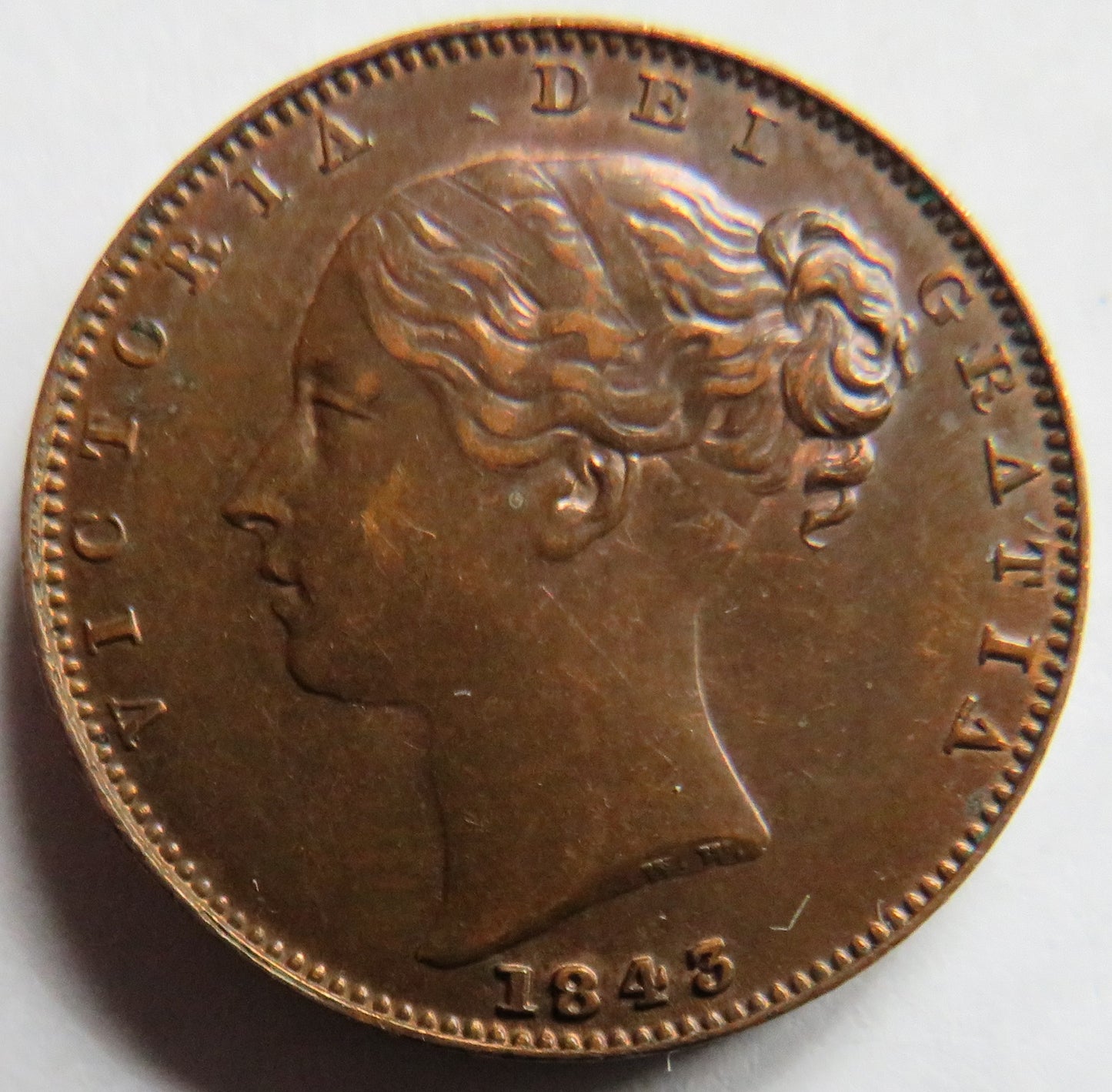 1843 Queen Victoria Farthing Coin In Better Grade - Great Britain