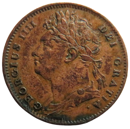 1825 King George IV Farthing Coin - Great Britain