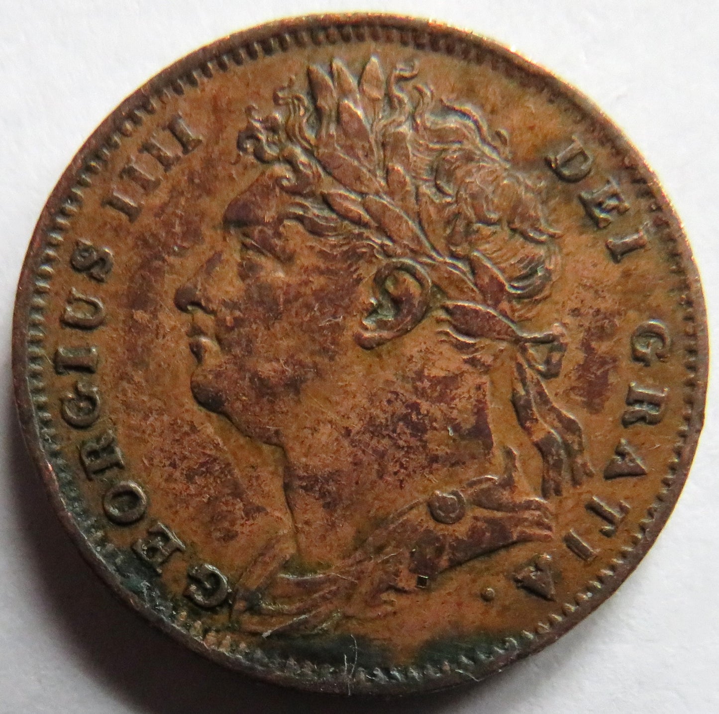 1825 King George IV Farthing Coin - Great Britain