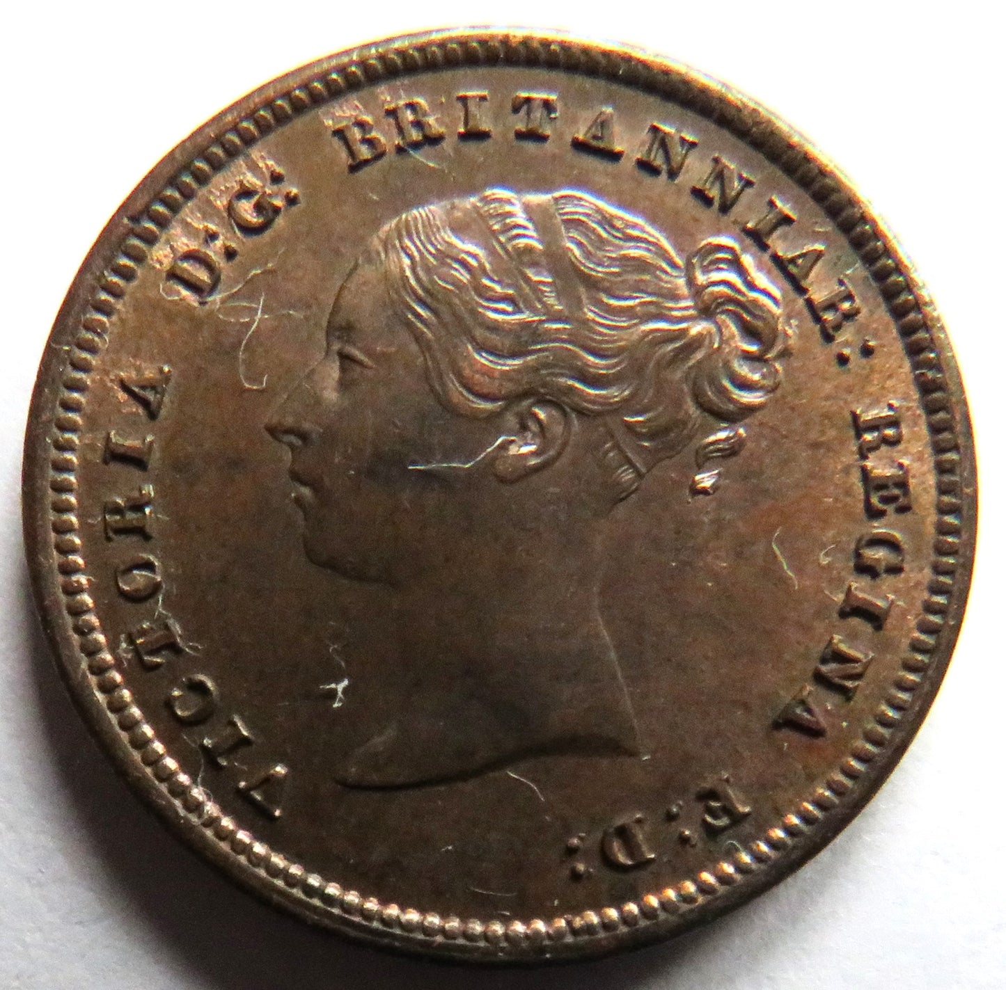 1842 Queen Victoria Half-Farthing Coin In High Grade
