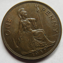 Load image into Gallery viewer, 1937 King George VI One Penny Coin In High Grade.
