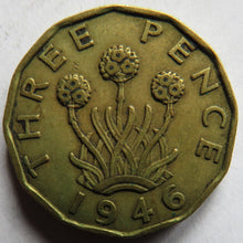 Load image into Gallery viewer, 1946 King George VI Brass Threepence Coin - Scarce Date
