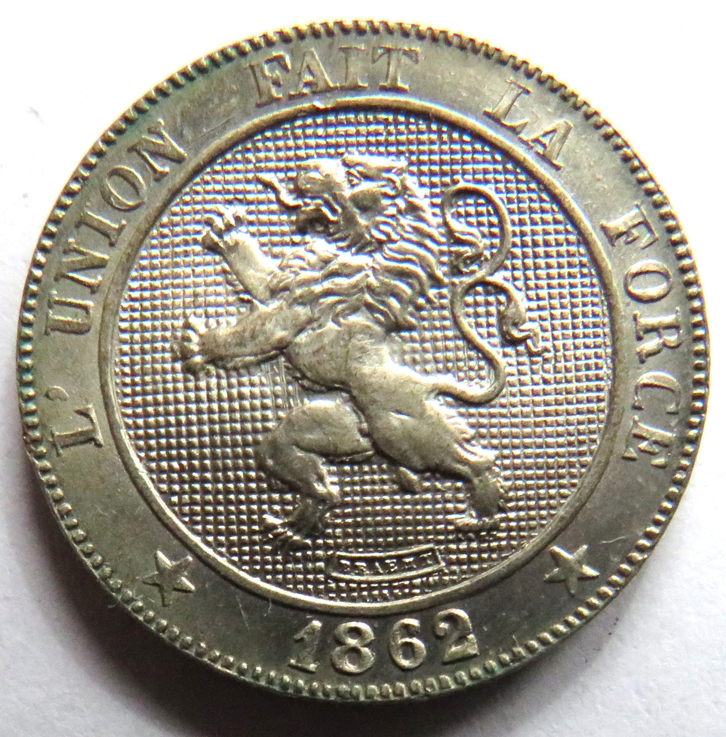 1862 Belgium 5 Centimes Coin In High Grade