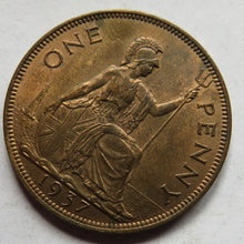 Load image into Gallery viewer, 1937 King George VI One Penny Coin In High Grade
