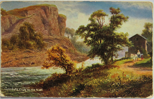 Vintage Postcard of Grimbald Crag on the Nidd