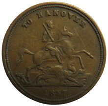 Load image into Gallery viewer, 1837 Queen Victoria &quot; To Hanover&quot; Cumberland Jack Token 1862
