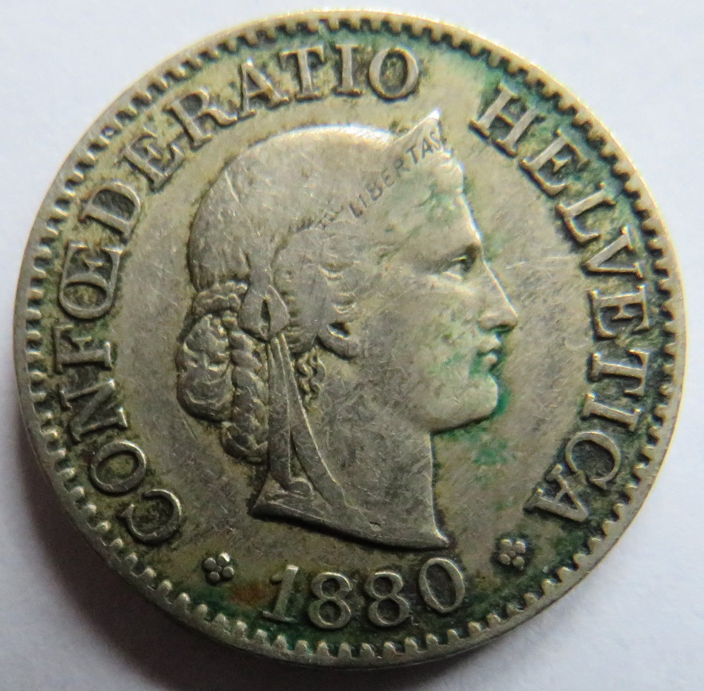 1880 Switzerland 10 Rappen Coin