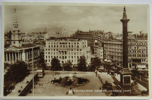 Vintage Postcard of Trafalgar Square, London