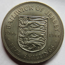 Load image into Gallery viewer, 1066-1966 Bailiwick Of Jersey Five Shillings Coin
