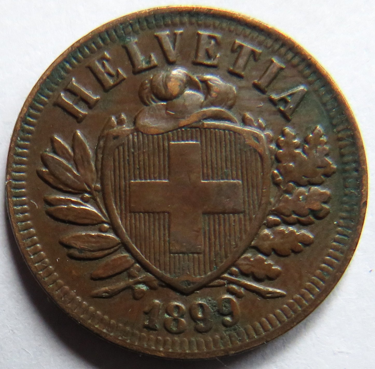 1899 Switzerland 2 Rappen Coin