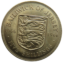 Load image into Gallery viewer, 1066-1966 Bailiwick Of Jersey Five Shillings Coin
