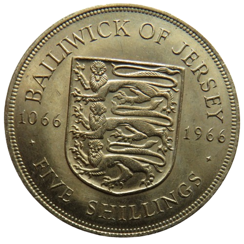 1066-1966 Bailiwick Of Jersey Five Shillings Coin