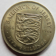 Load image into Gallery viewer, 1066-1966 Bailiwick Of Jersey Five Shillings Coin
