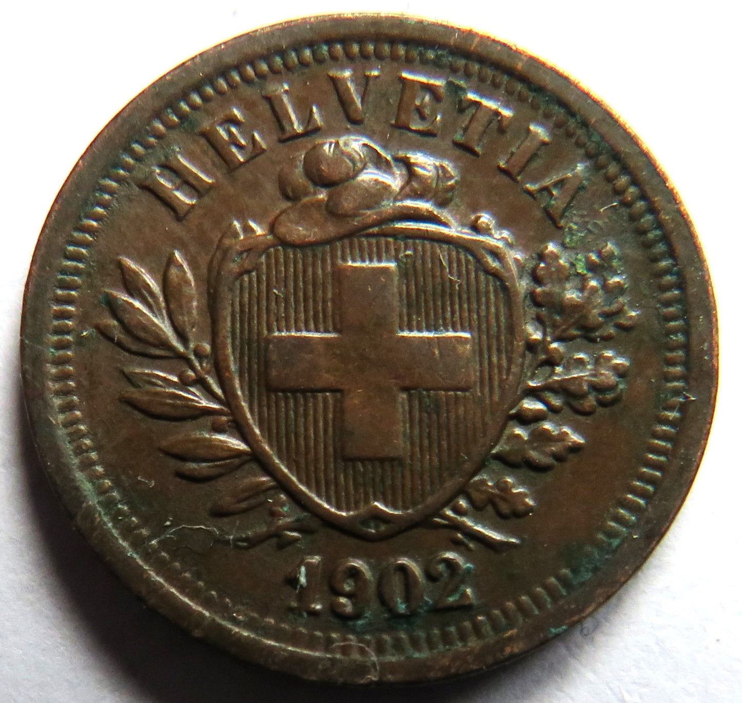1902 Switzerland One Rappen Coin